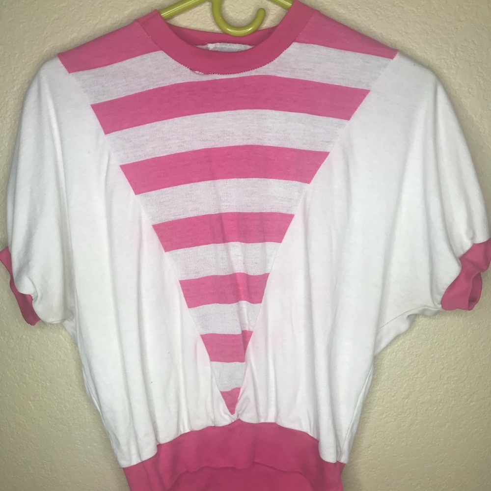 Vintage Striped Pink Top